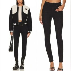 New! Mother The High Waisted Looker Skimp In Lasting Impression Black Jeans